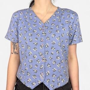 Vintage llbean blue floral button